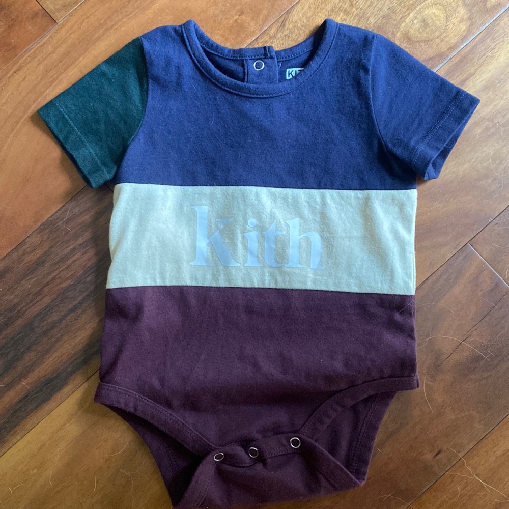 Kith color block baby onesie EUC